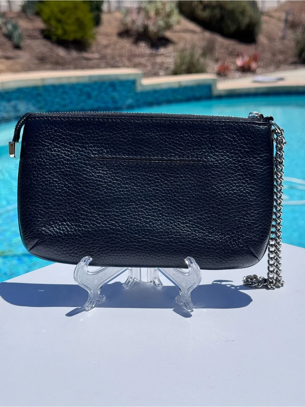 Coach clutch studded Coach script